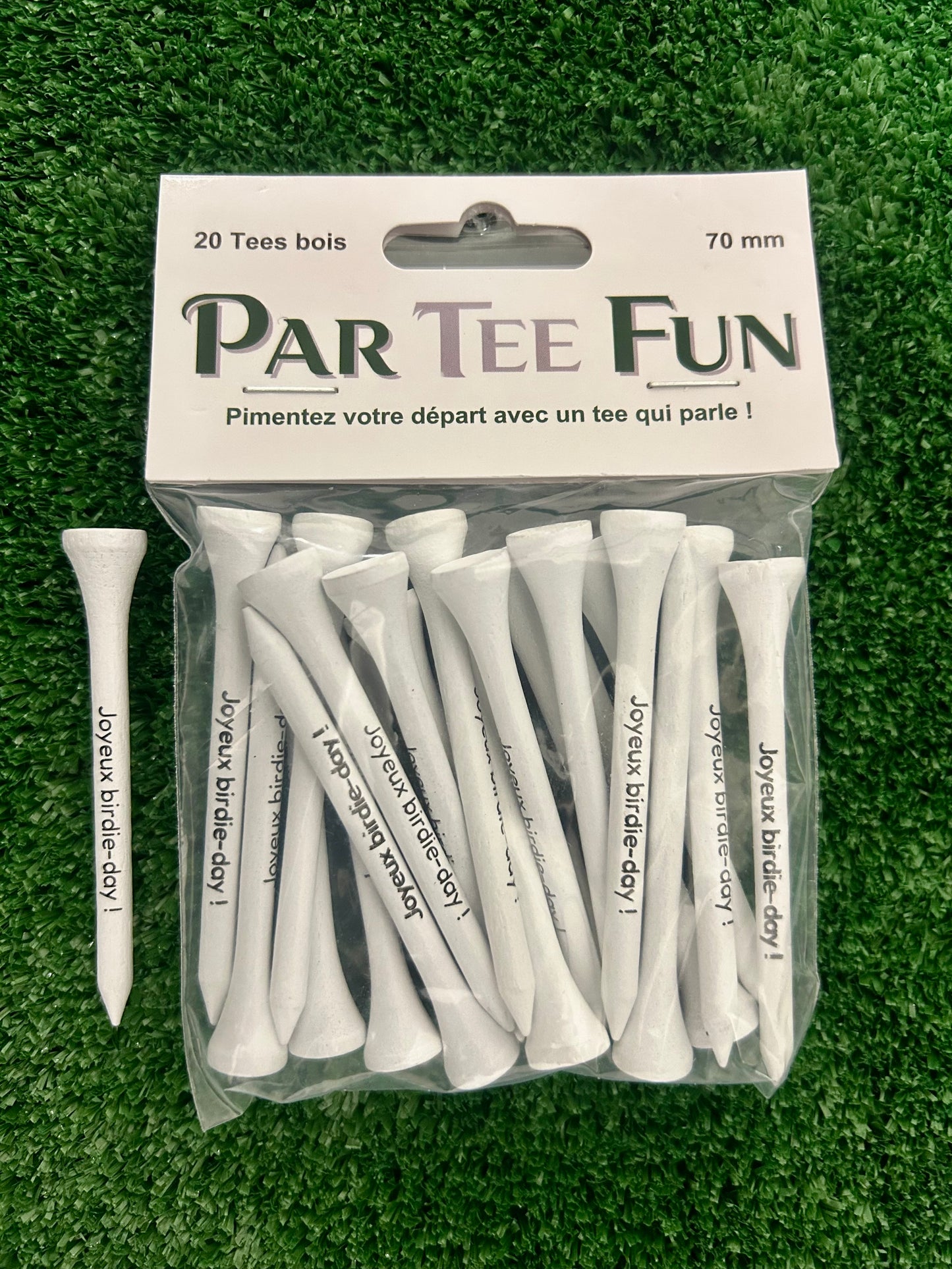 Tee en bois imprimé Par Tee Fun – Accessoire fun au départ