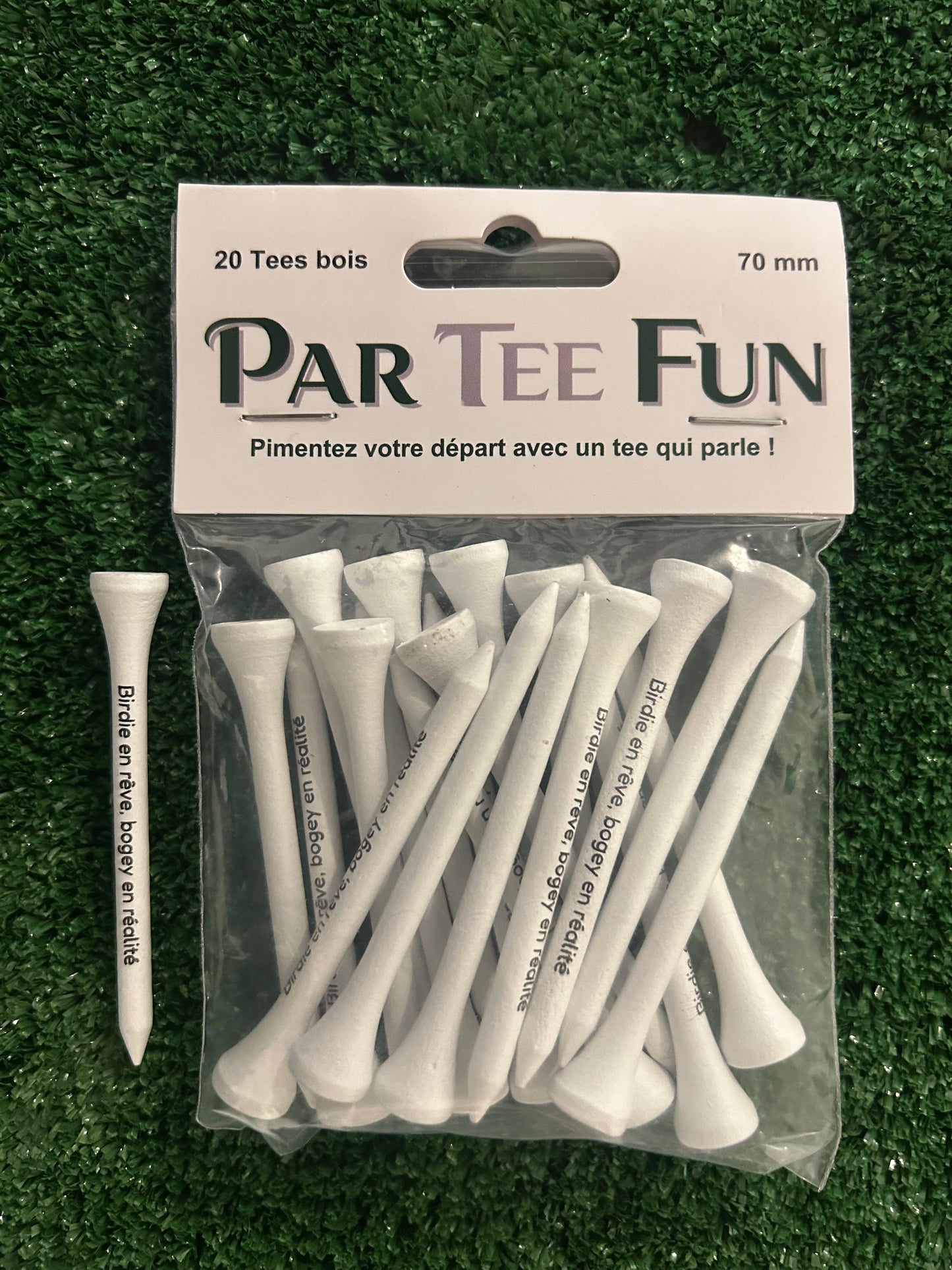 Tee de golf fun avec phrase imprimée – Accessoire golf original