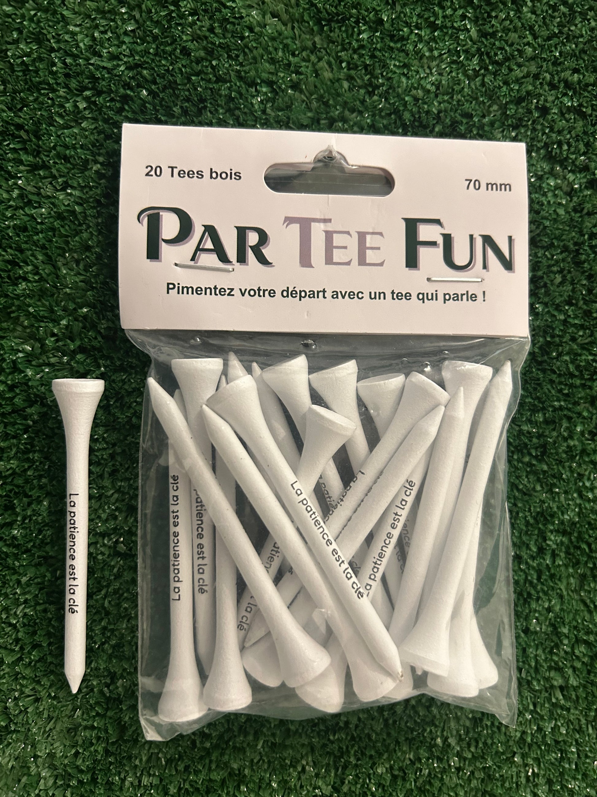 Tee en bois imprimé avec slogan golf – Idée cadeau golfeur